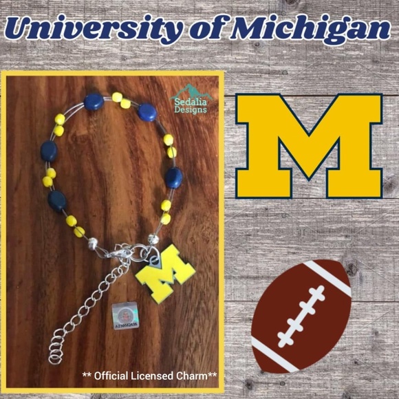 Butterfly Kisses Jewelry - University  Charm Bracelet Handmade